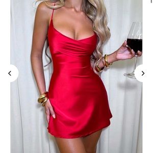 Babyboo Red Satin Dress Size Small